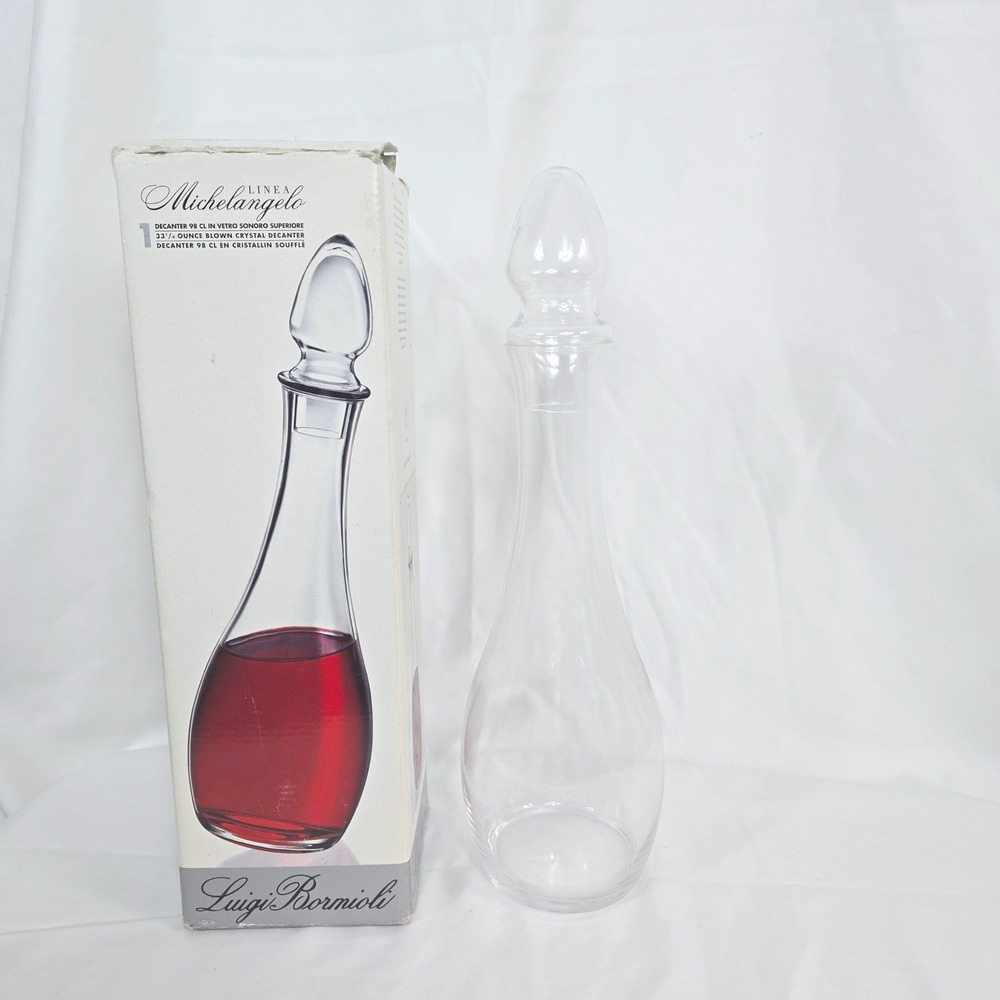 Luigi Bormioli Vintage Linea Michelangelo Blown Crystal Wine Decanter 1L Italian